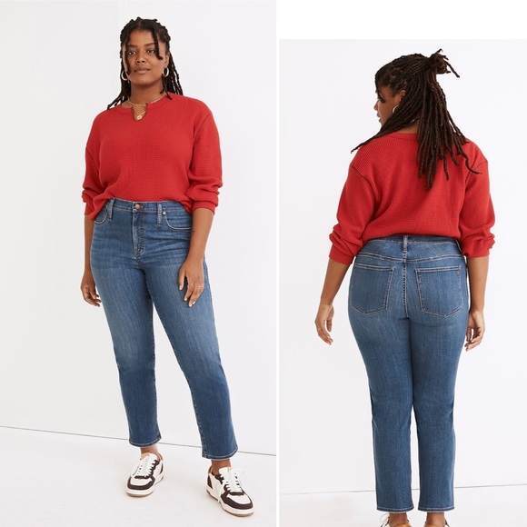 MADEWELL Mid-Rise Stovepipe Jeans in Leman Wash: TENCEL™ Denim Edition Sz 32 NWT - Picture 1 of 10